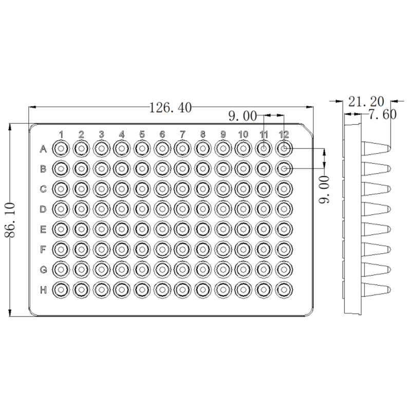 0.2ml Semi-skirted Clear PCR plate 96 Well Manufacturer
